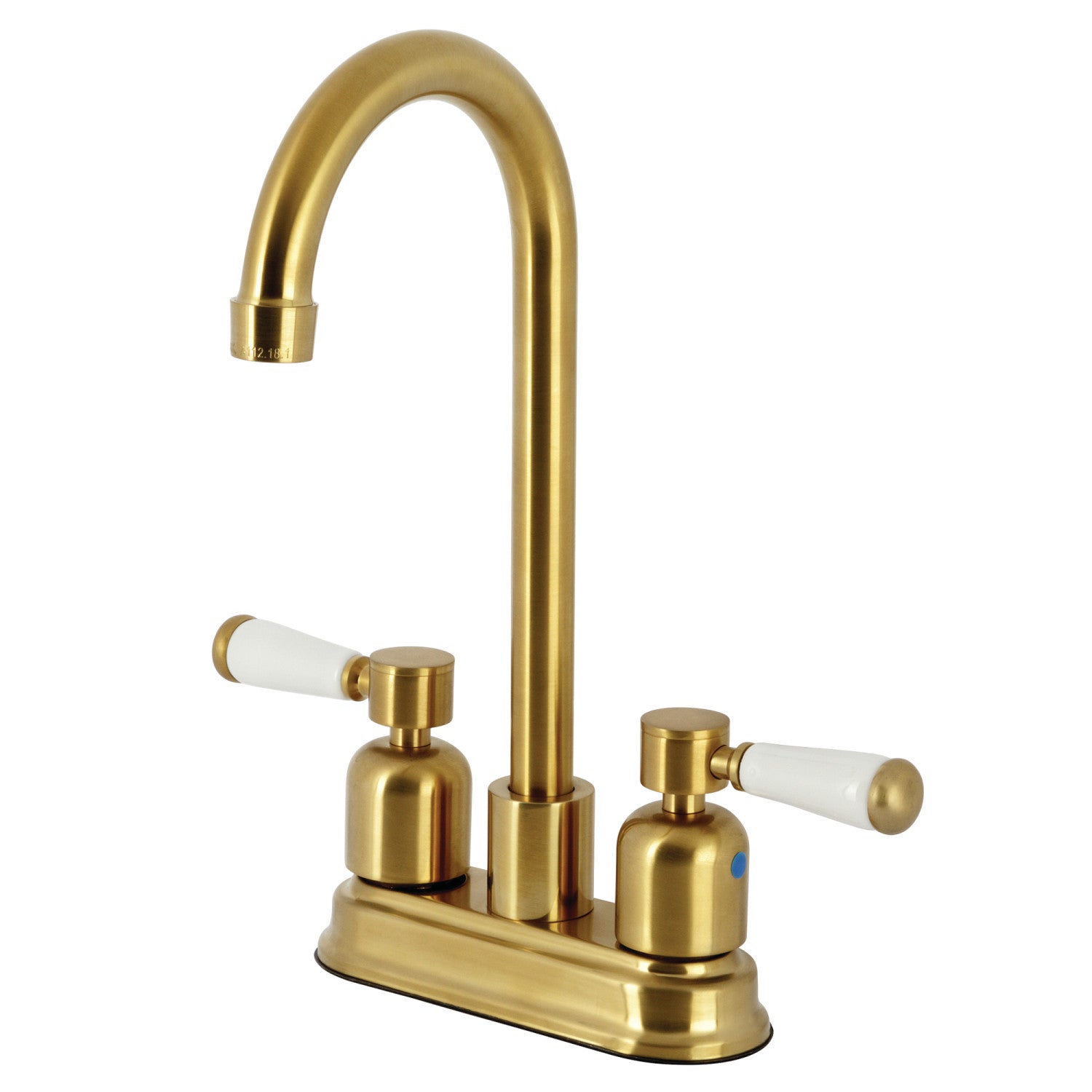 Kingston Tulare KB8497DPL - Paris Two-Handle 2-Hole Deck Mount Bar Faucet, Brushed Brass — image 1